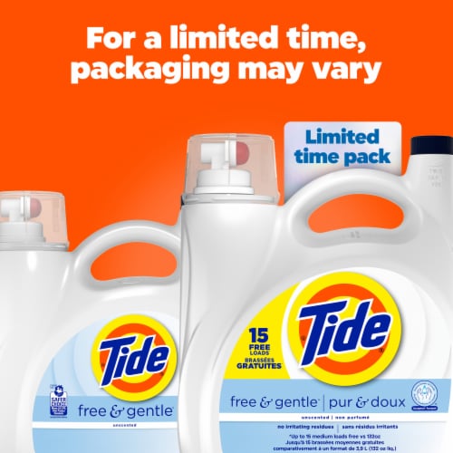 Tide Free & Gentle Liquid Laundry Detergent Perspective: back