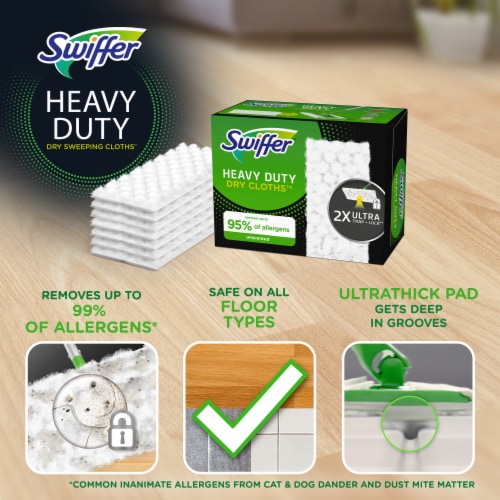 Swiffer Sweeper Heavy Duty Dry Multi-Surface Cloth Refills for Floor Sweeping Unstopables Perspective: back