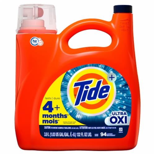 Tide With Ultra Oxi Original Scent Liquid Laundry Detergent Perspective: back