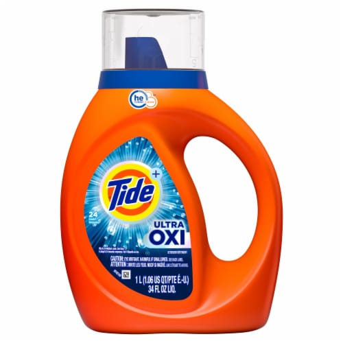 Tide Plus Ultra OXI White and Bright Liquid Laundry Detergent, 24 Loads, Advanced Stain Removal Perspective: back