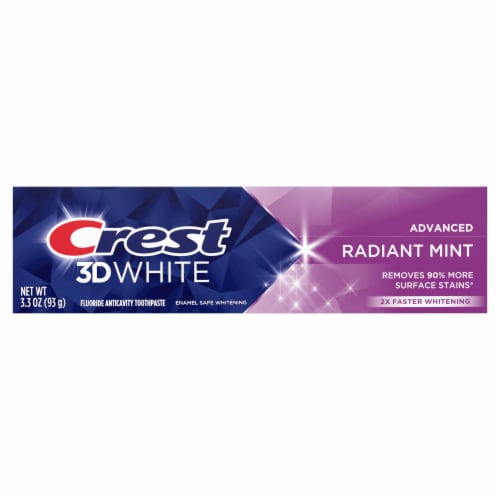 Crest 3D White Advanced Teeth Whitening Toothpaste, Radiant Mint Perspective: back