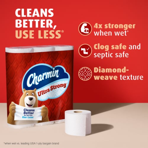 Charmin Ultra Strong Toilet Paper 6 Mega Rolls Perspective: back