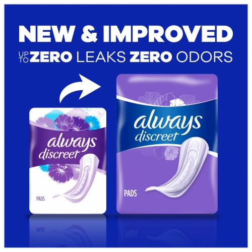 Always Discreet Pads for Women Heavy Absorbency Long Length Perspective: back