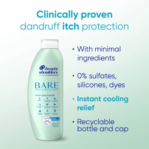Head & Shoulders BARE Shampoo Itchy Scalp Relief Anti-Dandruff Treatment Perspective: back