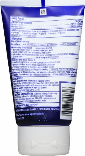 Vicks® Vapo Freeze™ Pain Relieving Cream Perspective: back