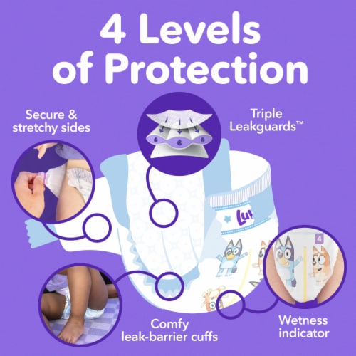 Luvs Platinum Protection Baby Diapers, Size 6 (35+lbs) Perspective: back
