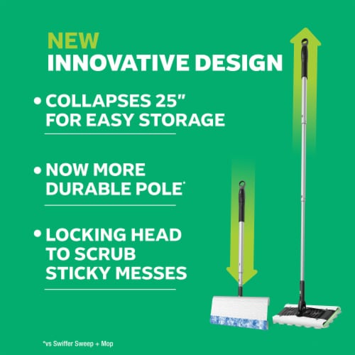 Swiffer Sweep and Mop Deluxe, 2-in-1 Floor Mopping and Sweeping Kit Perspective: back