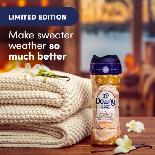 Downy Cozy Collection In Wash Scent Booster Beads, Vanilla Cashmere Scent Perspective: back
