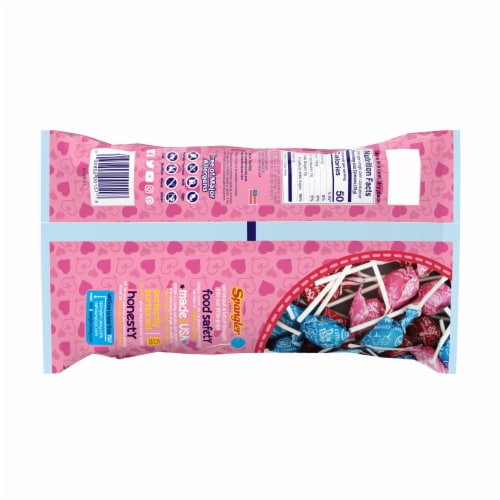 Dum Dums® Pops Reds Pinks & Blues Valentine Candy Perspective: back