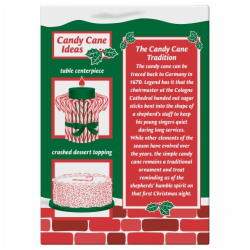 Spangler® Cherry Flavor Candy Canes Christmas Box Perspective: back