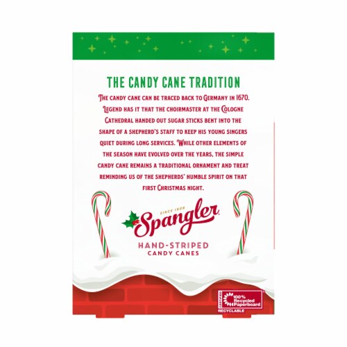 Spangler® Cherry Flavor Candy Canes Christmas Box Perspective: back