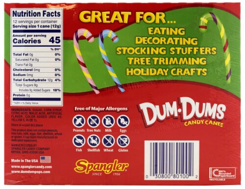Dum Dums® Holiday Candy Canes Perspective: back