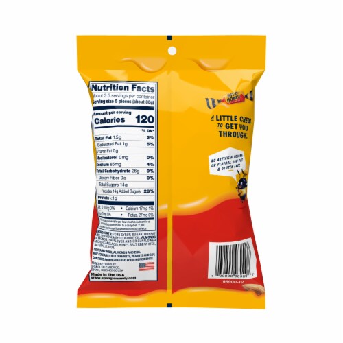 Bit-O-Honey Honey and Almond Taffy Bag Perspective: back