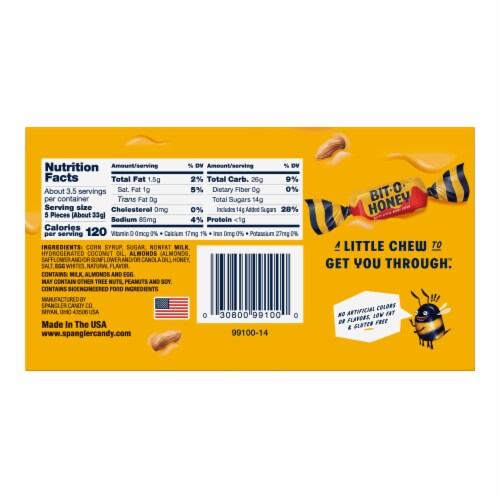 Bit-O-Honey® Honey And Almond Taffy Theater Box Perspective: back