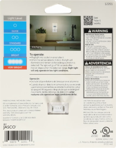 GE LED Motion Activated Cup Design Night Light - White Perspective: back