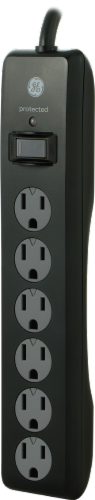 GE 6-Outlet Surge Protector - Black Perspective: back