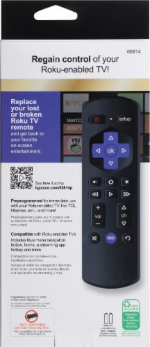 GE UltraPro™ Roku® TV Replacement Remote Perspective: back