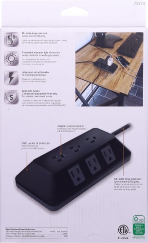 GE UltraPro™ 9-Outlet Surge Protector - Black Perspective: back