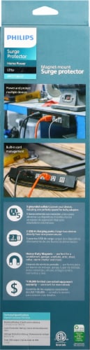 Philips 5 Outlet 2 USB-A Magnet Mounted 980J Surge Protector Perspective: back