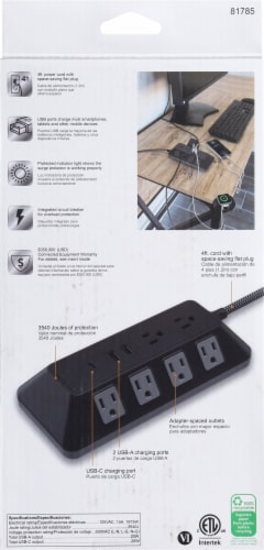 GE UltraPro™ Surge Protector - Black Perspective: back