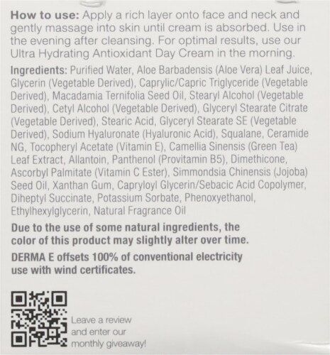 Derma E Ultra Hydrating Advanced Night Repair Cream Perspective: back