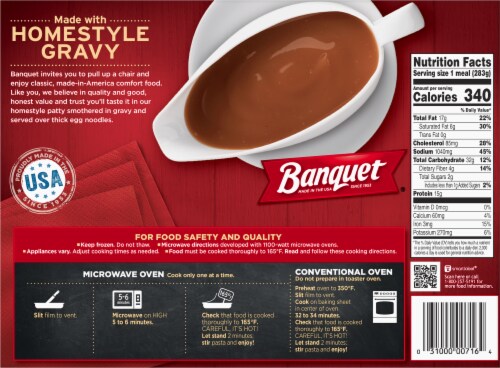 Banquet® Homestyle Patty With Egg Noodles Meal Perspective: back