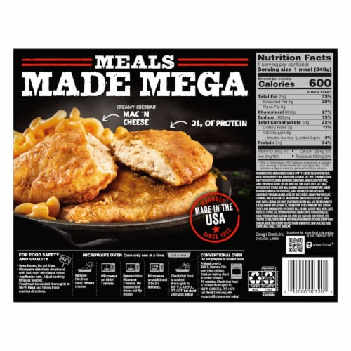 Banquet® Mega Meals Boneless Fried Chicken Frozen Meal Perspective: back
