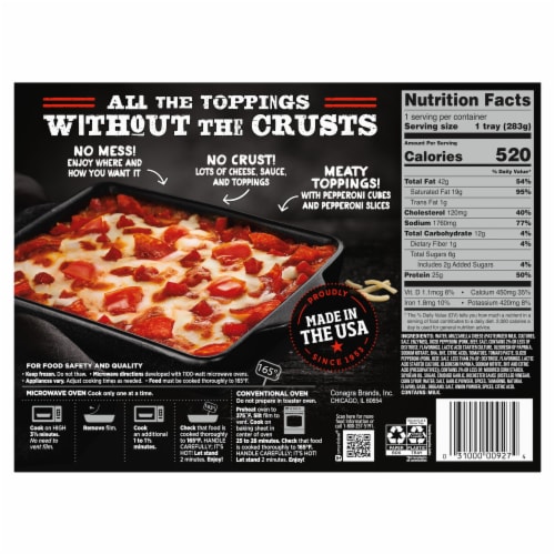 Banquet Mega Crustless Pepperoni Pizza Frozen Meal Perspective: back