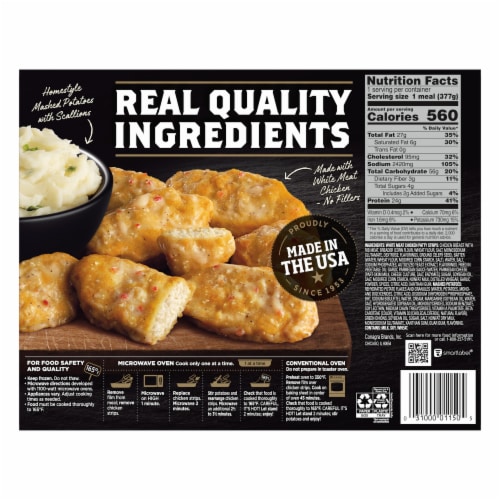 Banquet Mega Meats Garlic Parmesan Boneless Chicken Strips Frozen Meal Perspective: back