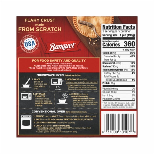 Banquet® Turkey Pot Pie Perspective: back