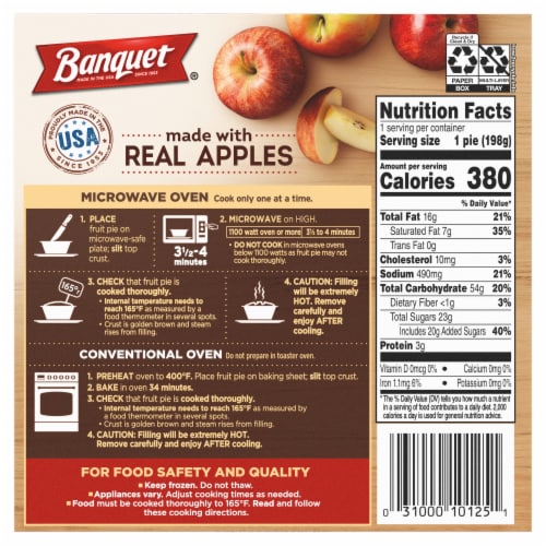 Banquet Apple Pie Frozen Dessert Perspective: back