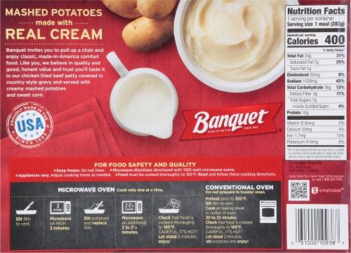 Banquet® Chicken Fried Beef Steak Frozen Meal Perspective: back