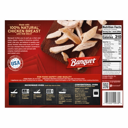 Banquet Chicken Fried Chicken Frozen Meal Perspective: back