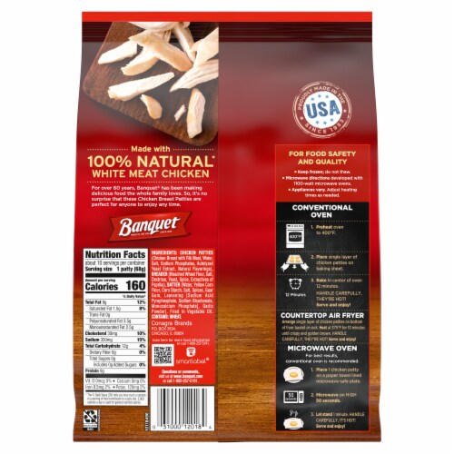 Banquet Chicken Breast Patties Frozen Chicken Perspective: back