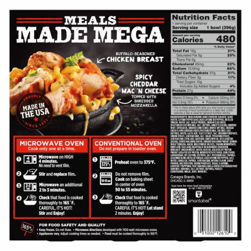 Banquet® Mega Bowls Buffalo-Style Chicken Mac 'n Cheese Frozen Meal Perspective: back
