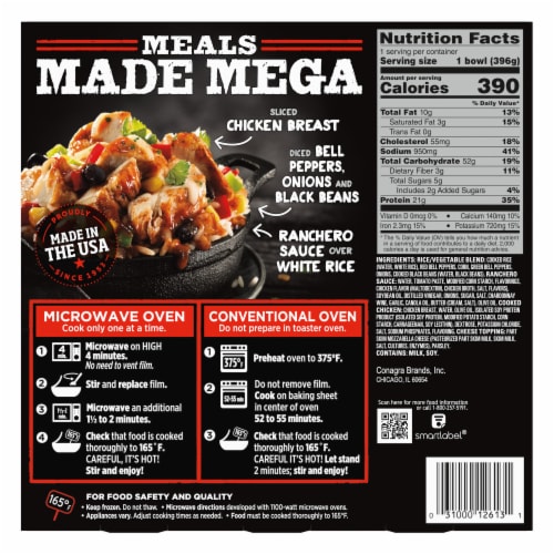 Banquet® Mega Bowls Chicken Fajita Bowl Frozen Meal Perspective: back