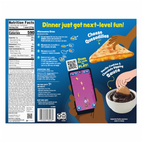 Kid Cuisine Level Up Cheese Quesadilla Frozen Meal Perspective: back