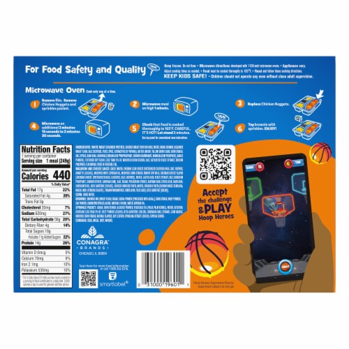 Kid Cuisine All Star Chicken Breast Nuggets Frozen Meal Perspective: back