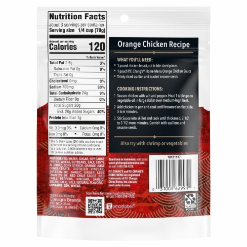 P.F. Chang's® Home Menu Orange Chicken Cooking Sauce Perspective: back