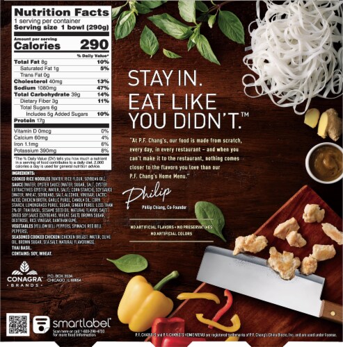 P.F. Chang's Home Menu Drunken Noodles Frozen Meal Perspective: back