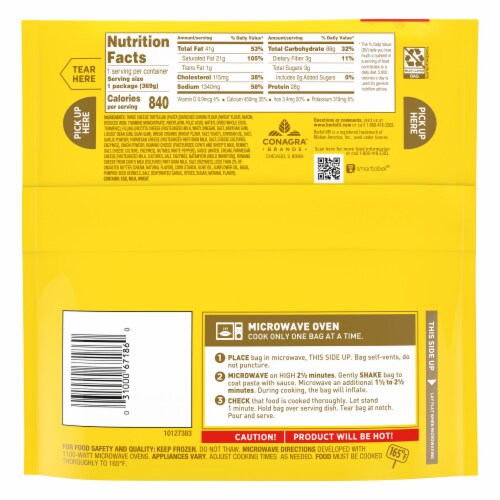 Bertolli Cheese Lovers Tortellini Frozen Pasta Sides Perspective: back