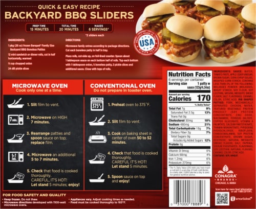 Banquet® Family Size Backyard BBQ Boneless Patties Frozen Meal Perspective: back