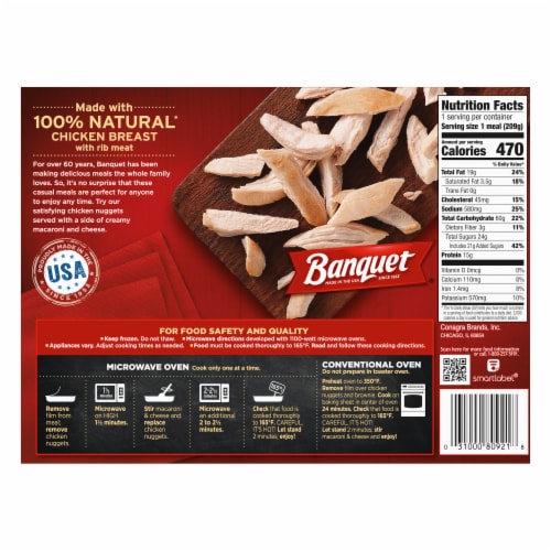 Banquet® Chicken Nuggets with Mac & Cheese Frozen Meal Perspective: back