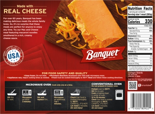 Banquet® Mac & Cheese Frozen Meal Perspective: back