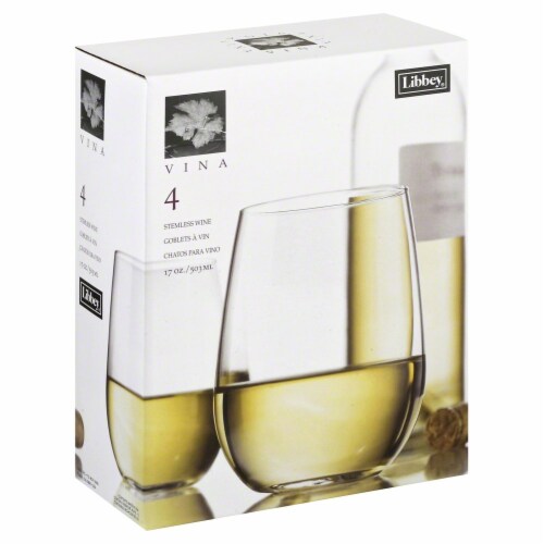 Libbey Vina Stemless White (set of 4) Perspective: back