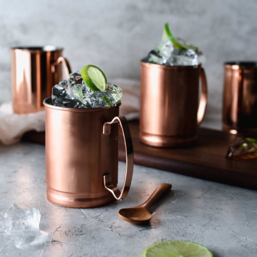 100% Copper Moscow Mule Mugs (Hammered - 16 Ounces - Set of 2)