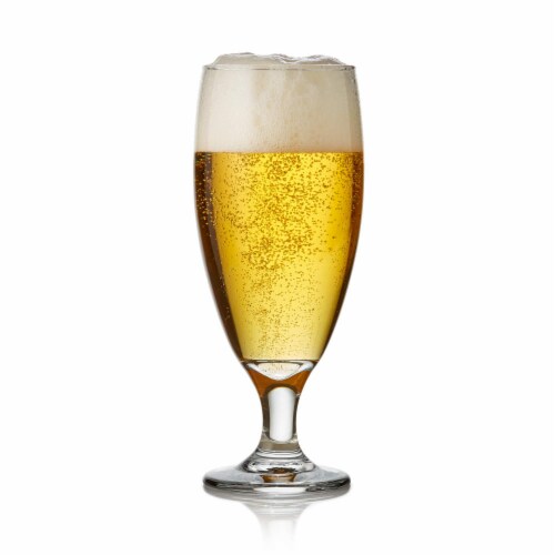 Libbey Craft Brews Nucleated Pilsner Beer Glasses Set Perspective: back