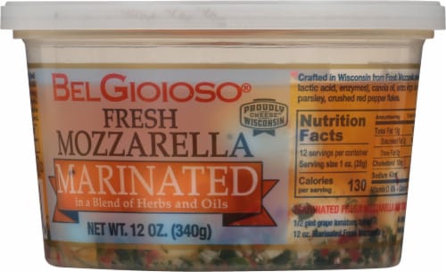 BelGioioso® Marinated Fresh Mozzarella 23 Count Perspective: back