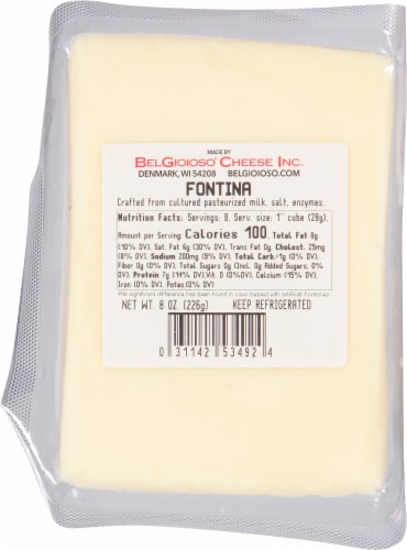 BelGioioso® Fontina Cheese Wedge Perspective: back