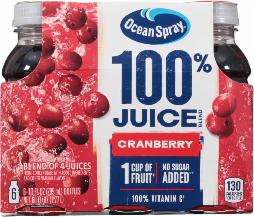 Ocean Spray® No Sugar Added 100% Cranberry Juice Perspective: back